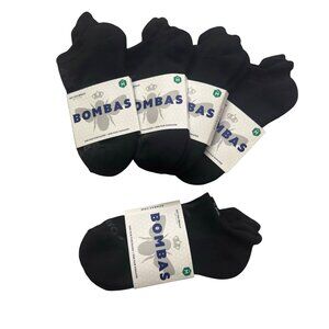Bombas Ankle Socks Medium Black Honeycomb Arch Support Performance Footbed